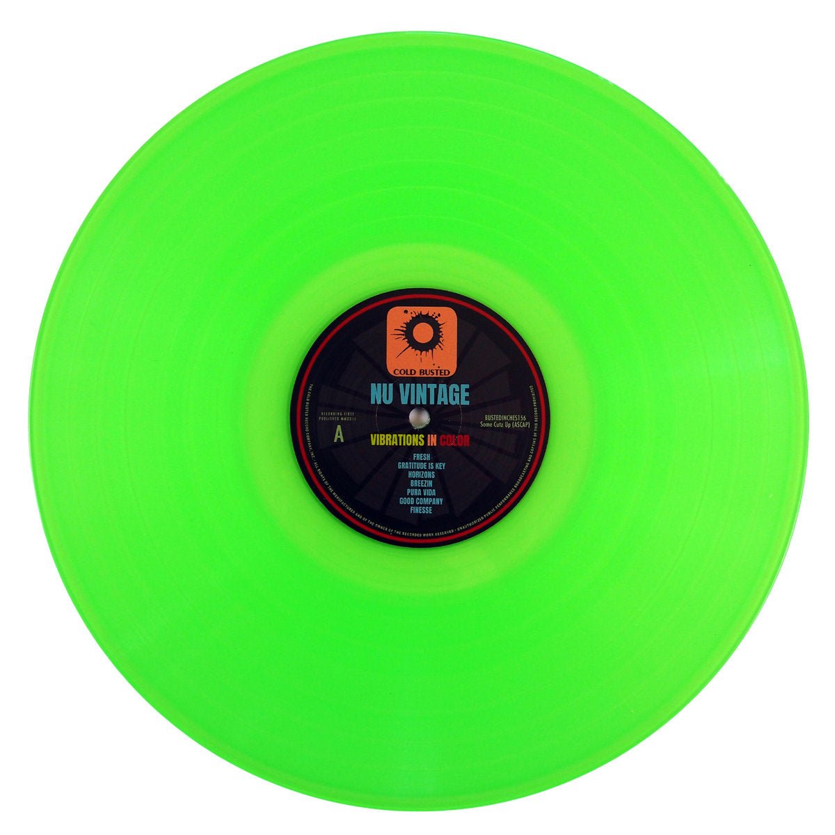 Nu Vintage - Vibrations In Color - Limited Edition Transparent Fluorescent Green 12 Inch Vinyl - Cold Busted