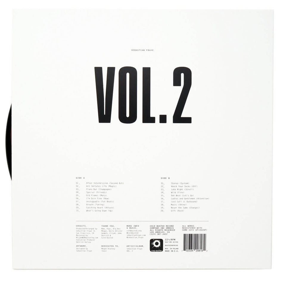 Sebastian Fraye - Vol. 2 - Limited Edition 12 Inch Vinyl - Cold Busted