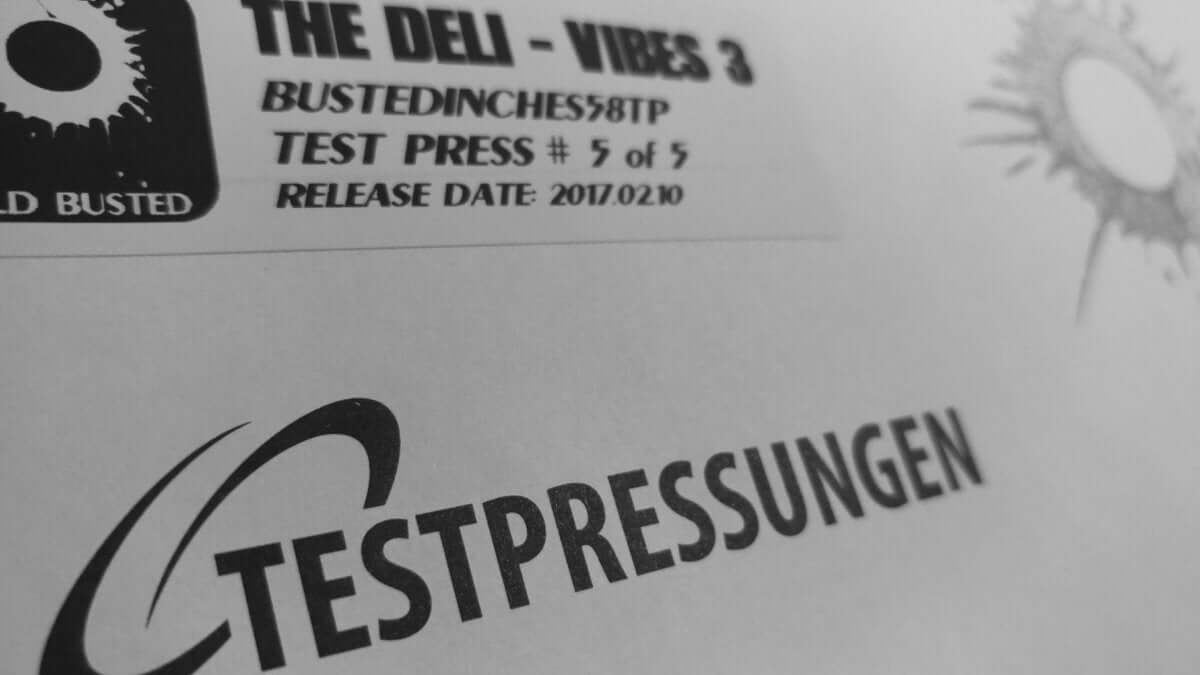 The Deli - Vibes 3 - Limited Edition 12 Inch Vinyl Test Pressing - Cold Busted