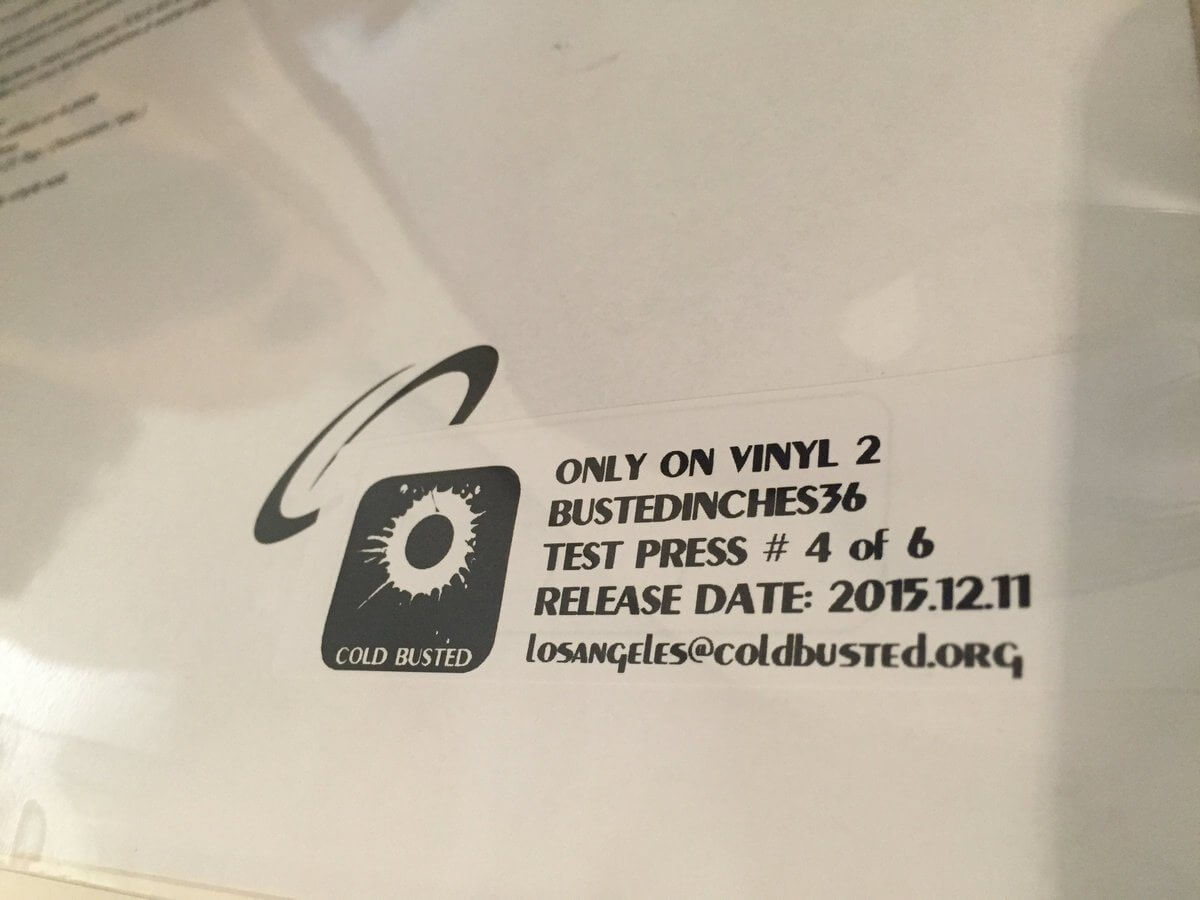 Various Artists - Only On Vinyl 2 - Limited Edition 12 Inch Vinyl Test Pressing - Cold Busted